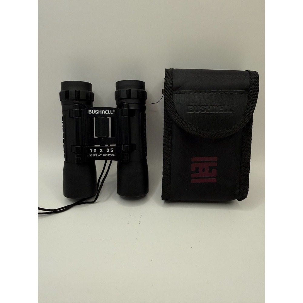 Bushnell 10 X 25 302 AtFt/1000 Yds Binoculars w/ Neck Strap &‎ Case
